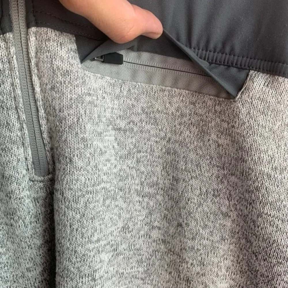 EDDIE BAUER Gray Two Toned Quarter Zip Long Sleeve Sweatshirt